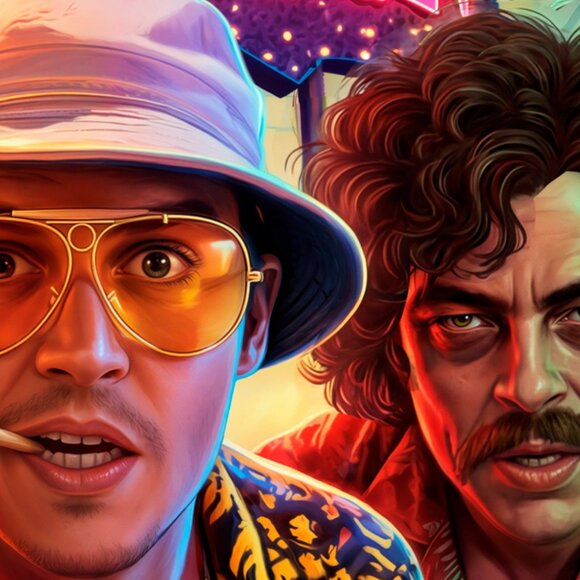 Fear and Loathing in Las Vegas - Johnny Depp - Benicio Del Toro Cup Mug Tumbler - Picture 2 of 4